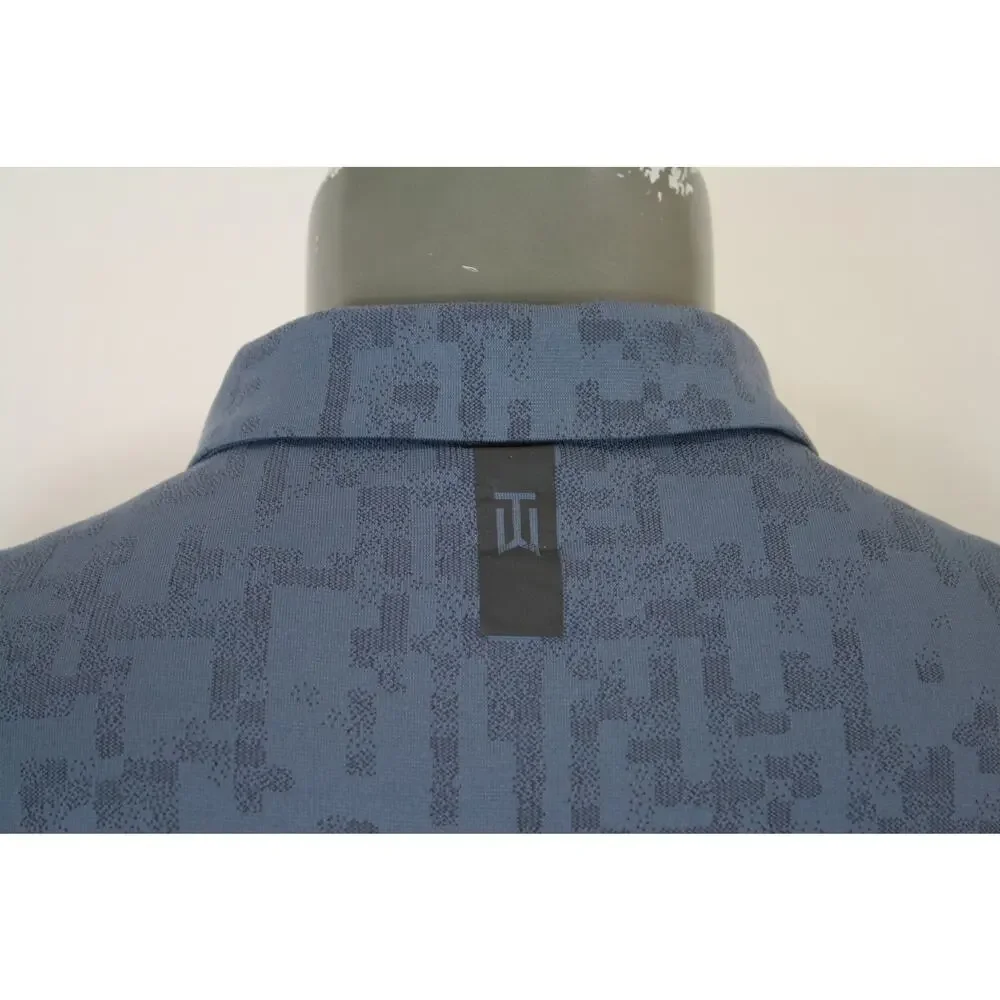 Tiger Woods Collection Nike Digital Blue Print Performance Golf Shirt